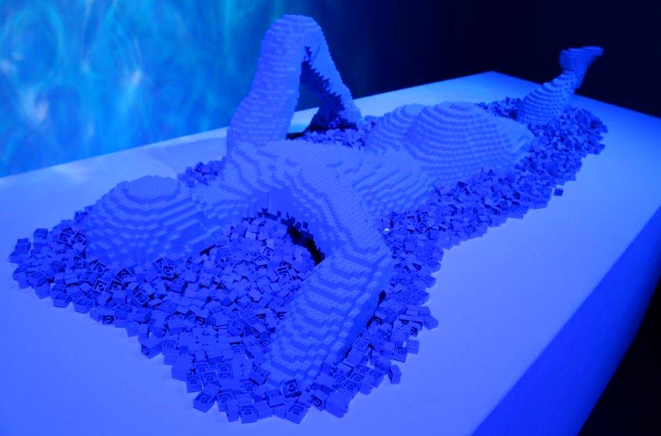 Escultura de Nathan Sawaya, na exposição A Arte de Criar com LEGO, no Parque Ibirapuera, em São Paulo. (Divulgação / La Viagem)